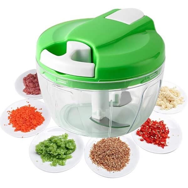 Multi-Function Manual Food Chopper,Manual Food Processor Vegetable Chopper, Portable Hand Pull String Garlic Mincer Onion Cutter for Veggies, Ginger, Fruits, Nuts,etc.Wonderful for Kitchen(Green)